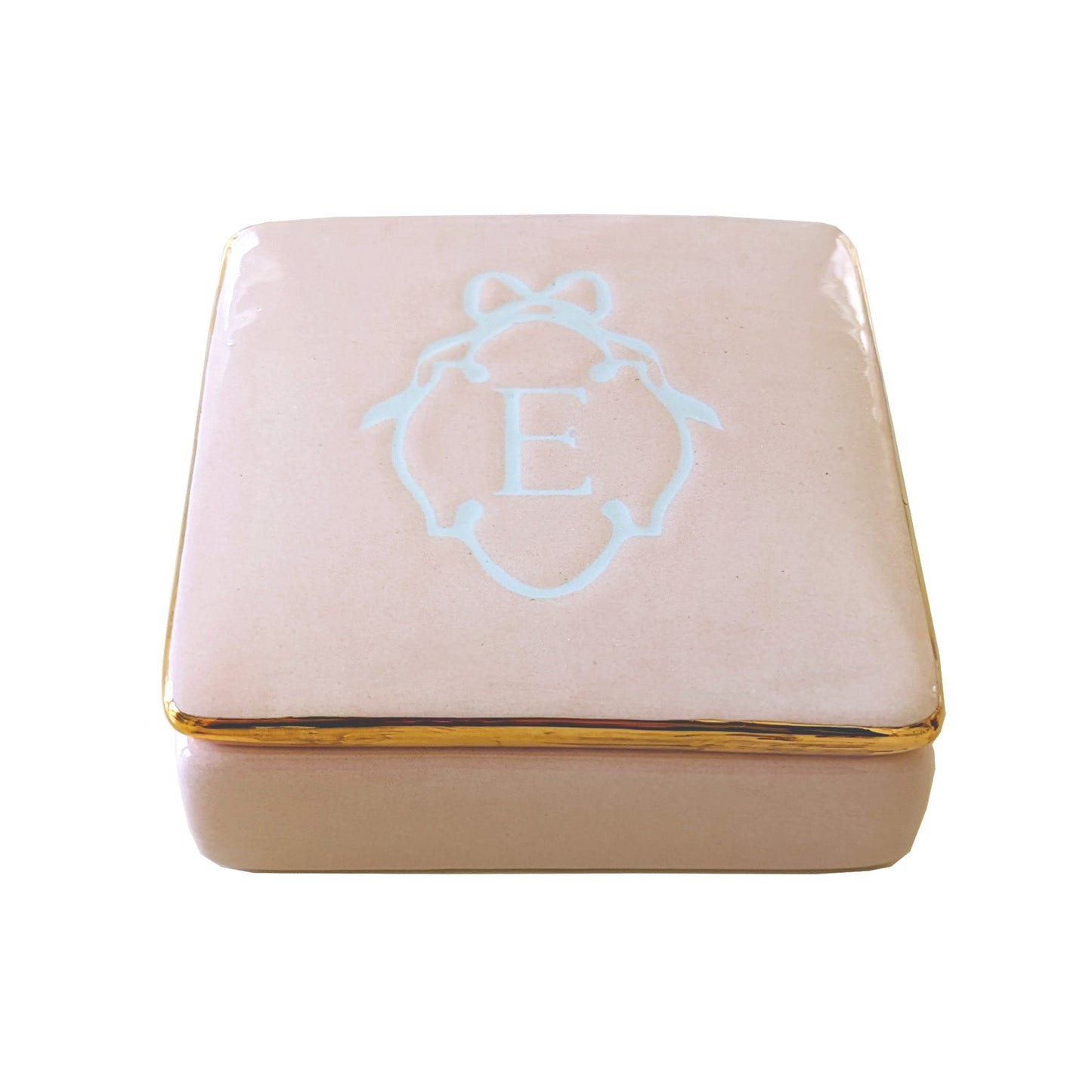 Bow Monogram Box with 22K Gold Accent