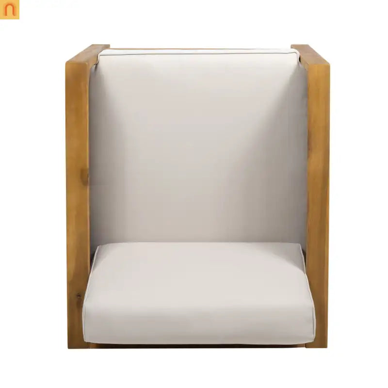 Outdoor Acacia Wood Club Chair Set of 2 with Wicker Accents Teak Finish
