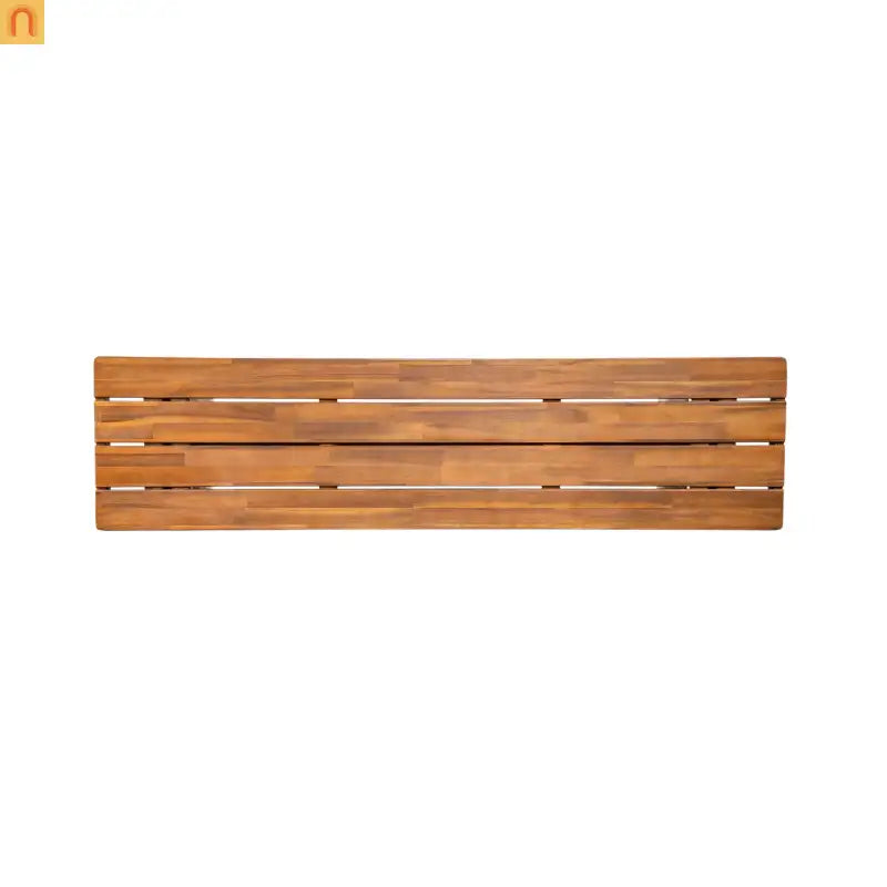 Outdoor Bench Acacia Wood Teak Finish Brown Wicker