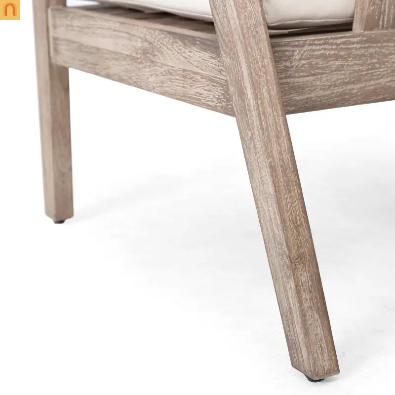 Outdoor Club Chair Acacia Wood Light Brown Deep Seat 400 LB 28.5in