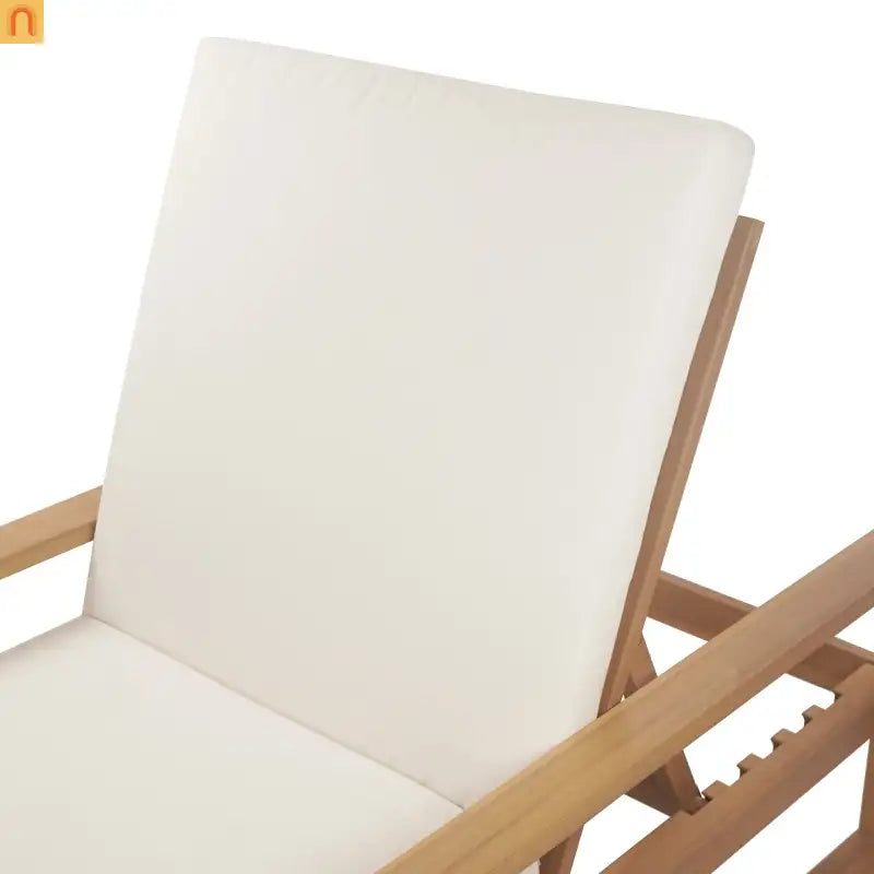 Outdoor Chaise Lounge Chair with Adjustable Backrest in Light Teak