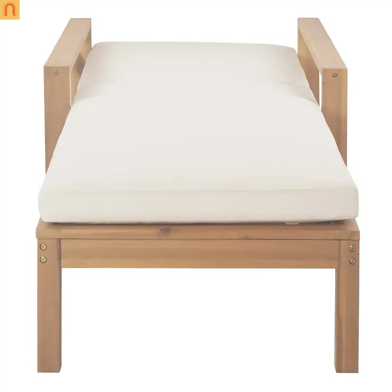 Outdoor Chaise Lounge Chair with Adjustable Backrest in Light Teak