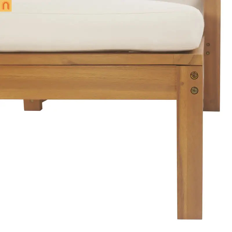 Outdoor Chaise Lounge Chair with Adjustable Backrest in Light Teak