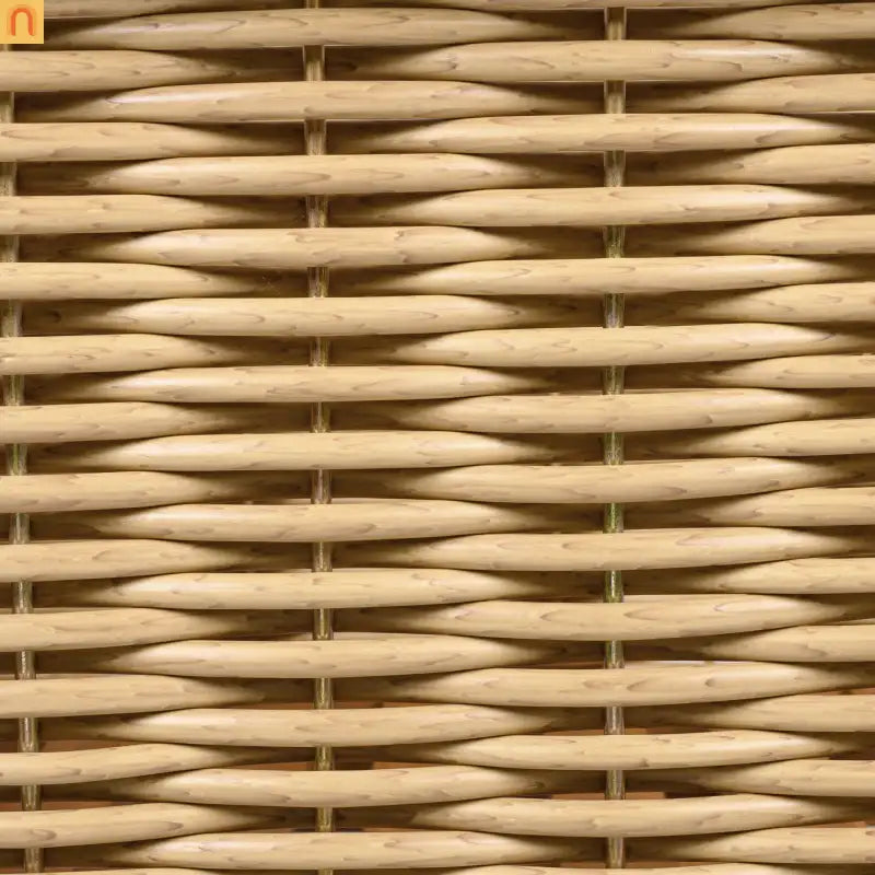 Outdoor Club Chair Set of 2 with Acacia Wood Frame and Wicker Arms, Beige