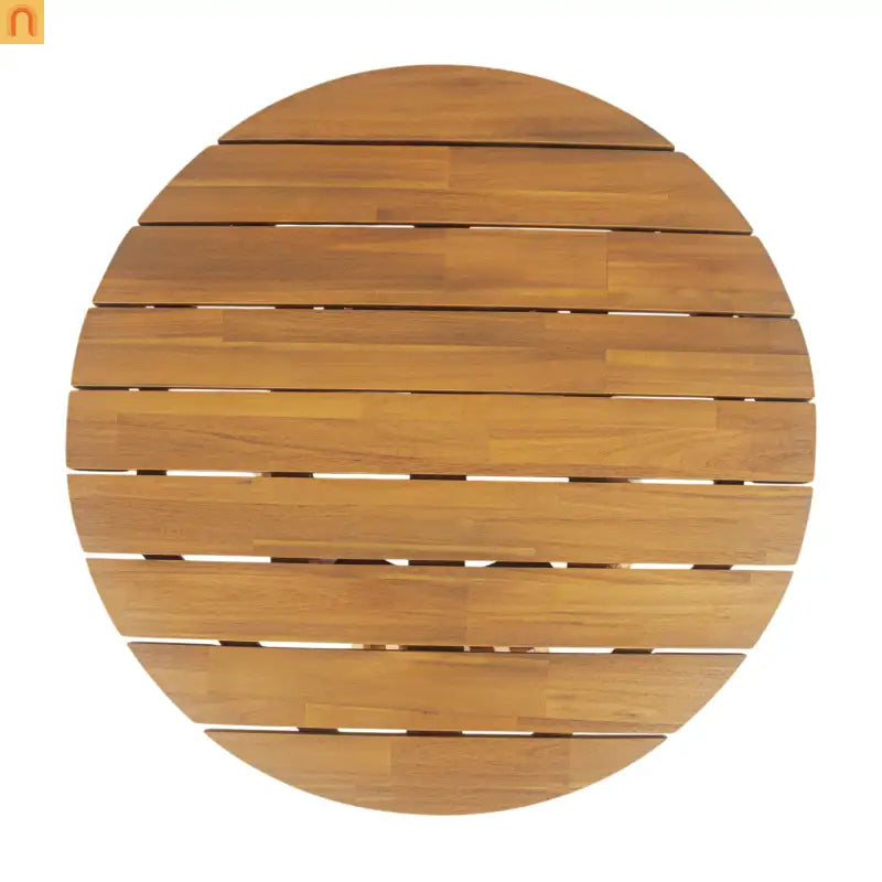 Outdoor Daybed Set 3-seater Acacia Teak Cushions Light Grey Round Side Table