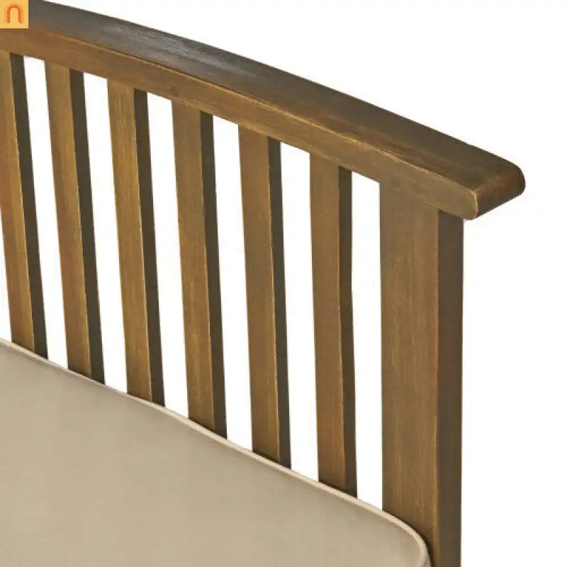 Outdoor Dining Chair Farmhouse Acacia Grey with Cream Cushions Set of 4