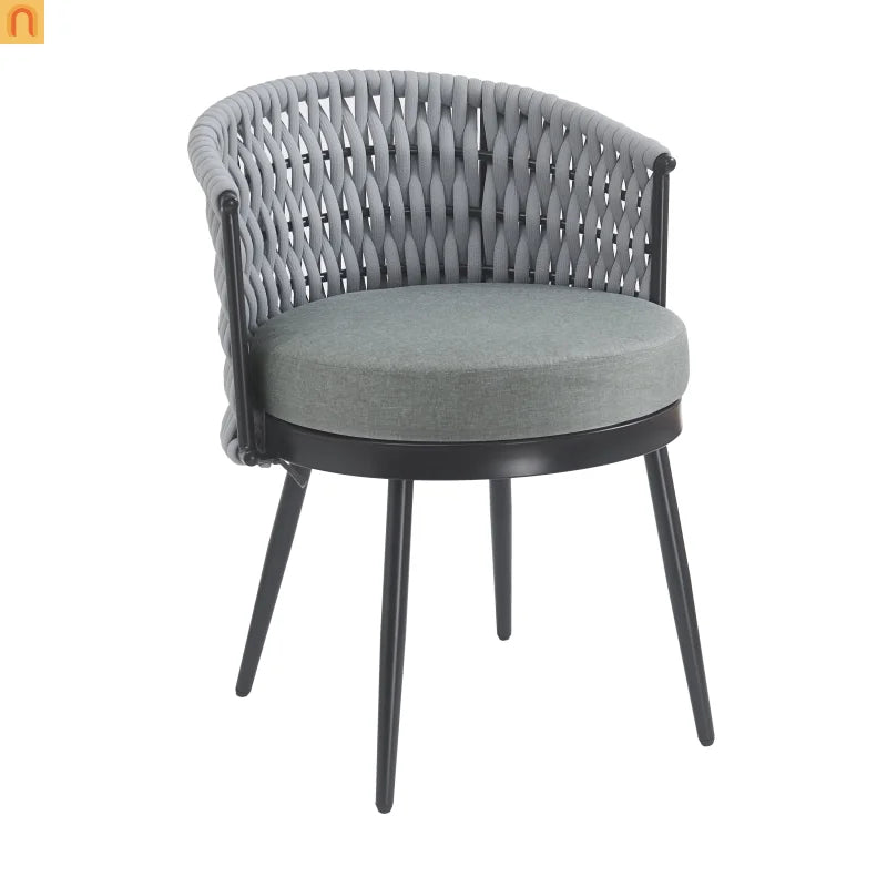 Outdoor Dining Set Acacia Wood Rope Chairs Teak 7 Piece Seats 6