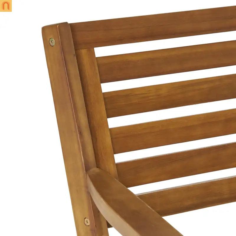 Outdoor Set Hermosa Teak Finish Acacia Wood Cream Cushions 7-piece