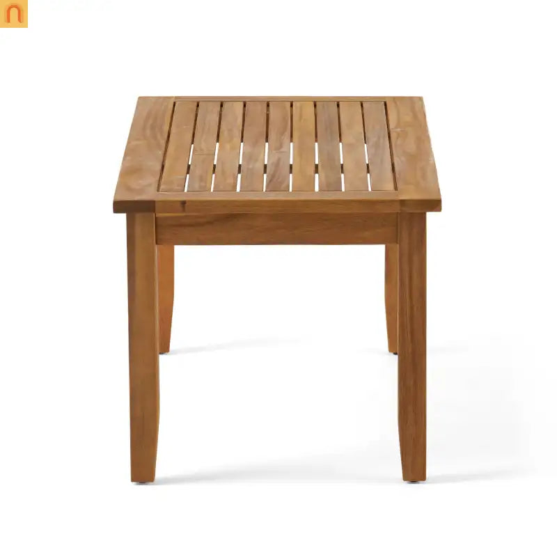 Outdoor Set Modern Teak Acacia Wood Cushions Water Resistant 51in Long