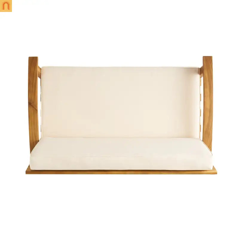 Outdoor Set Modern Teak Acacia Wood Cushions Water Resistant 51in Long
