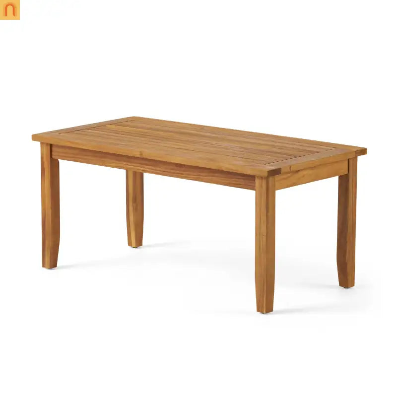 Outdoor Set Modern Teak Acacia Wood Cushions Water Resistant 51in Long