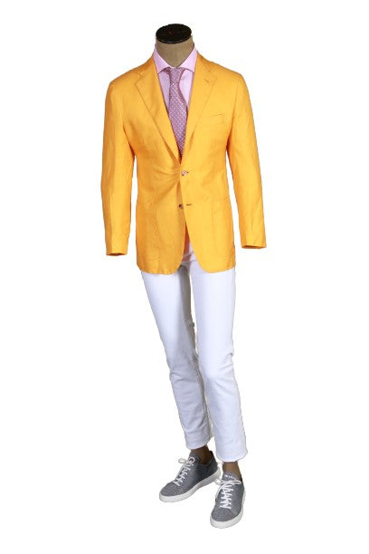 Kiton Birdseye Cotton-Linen Sport Jacket