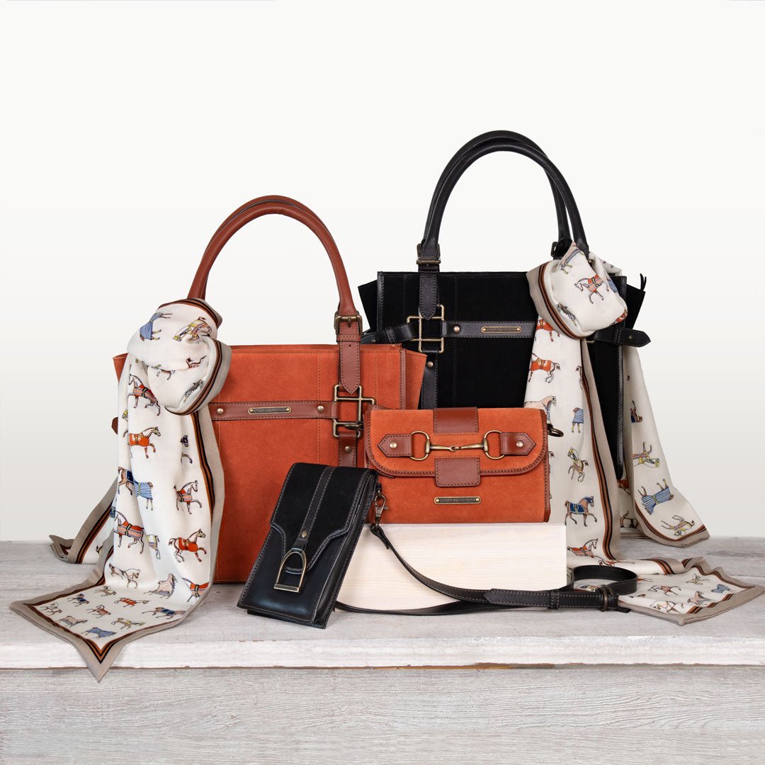Paddock -  Halter Tote Luxury Leather Handbag in Cognac on Cognac