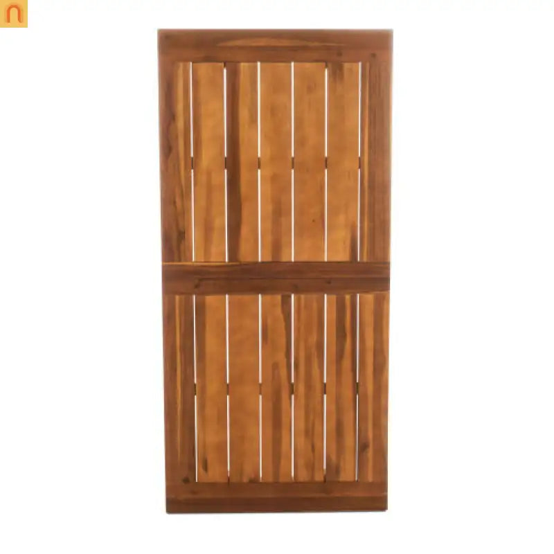 Patio Set Contemporary Teak Finish Acacia Wood Wicker Cream Cushions