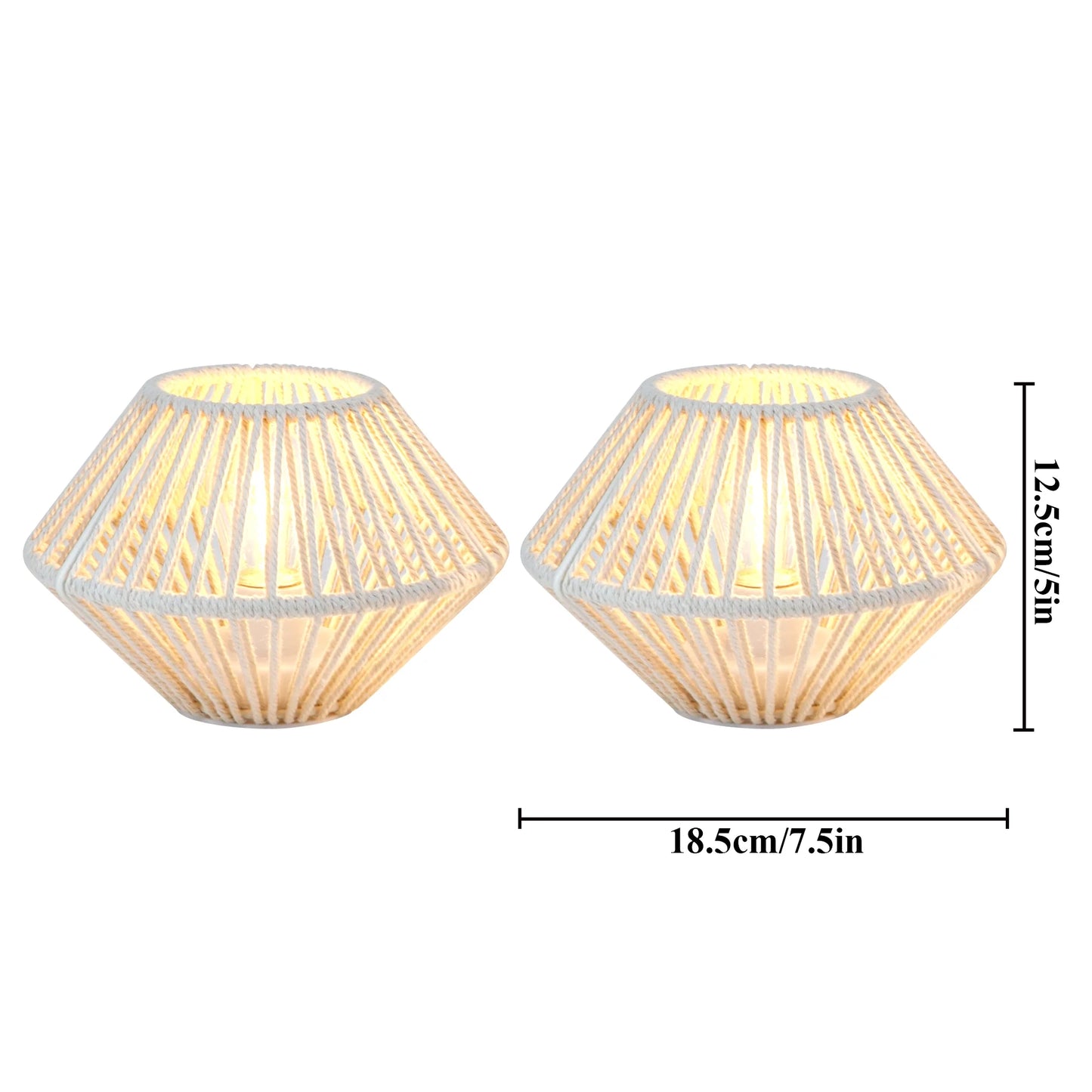 Set of 2 Woven Cotton Rope Table Lamps