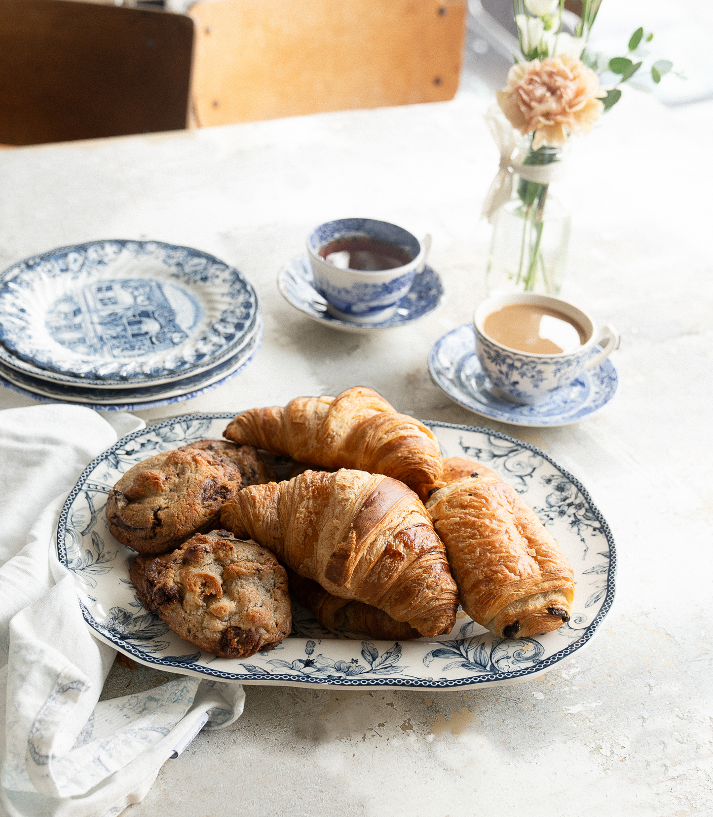 blue & white joie de vivre serving platter