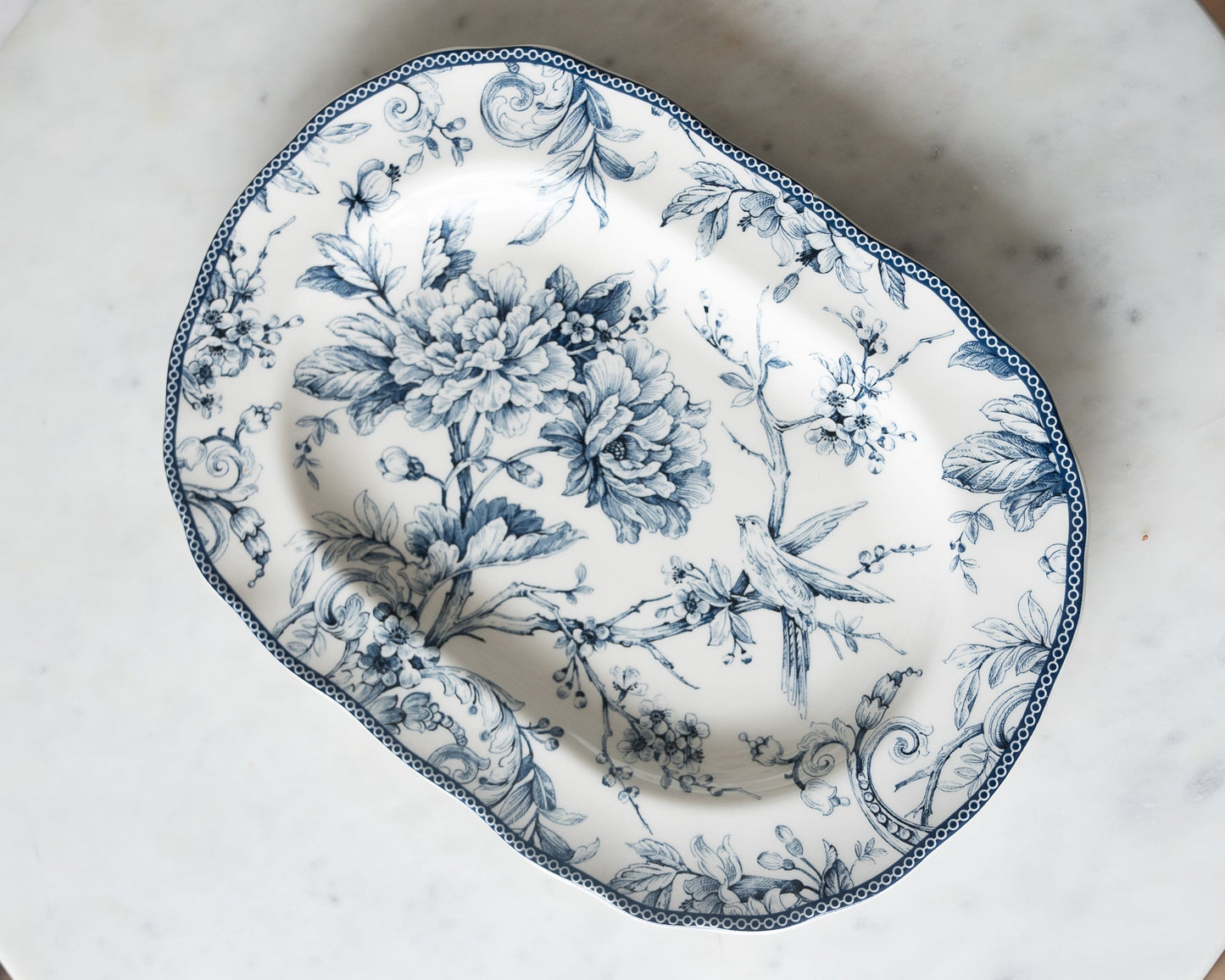 blue & white joie de vivre serving platter