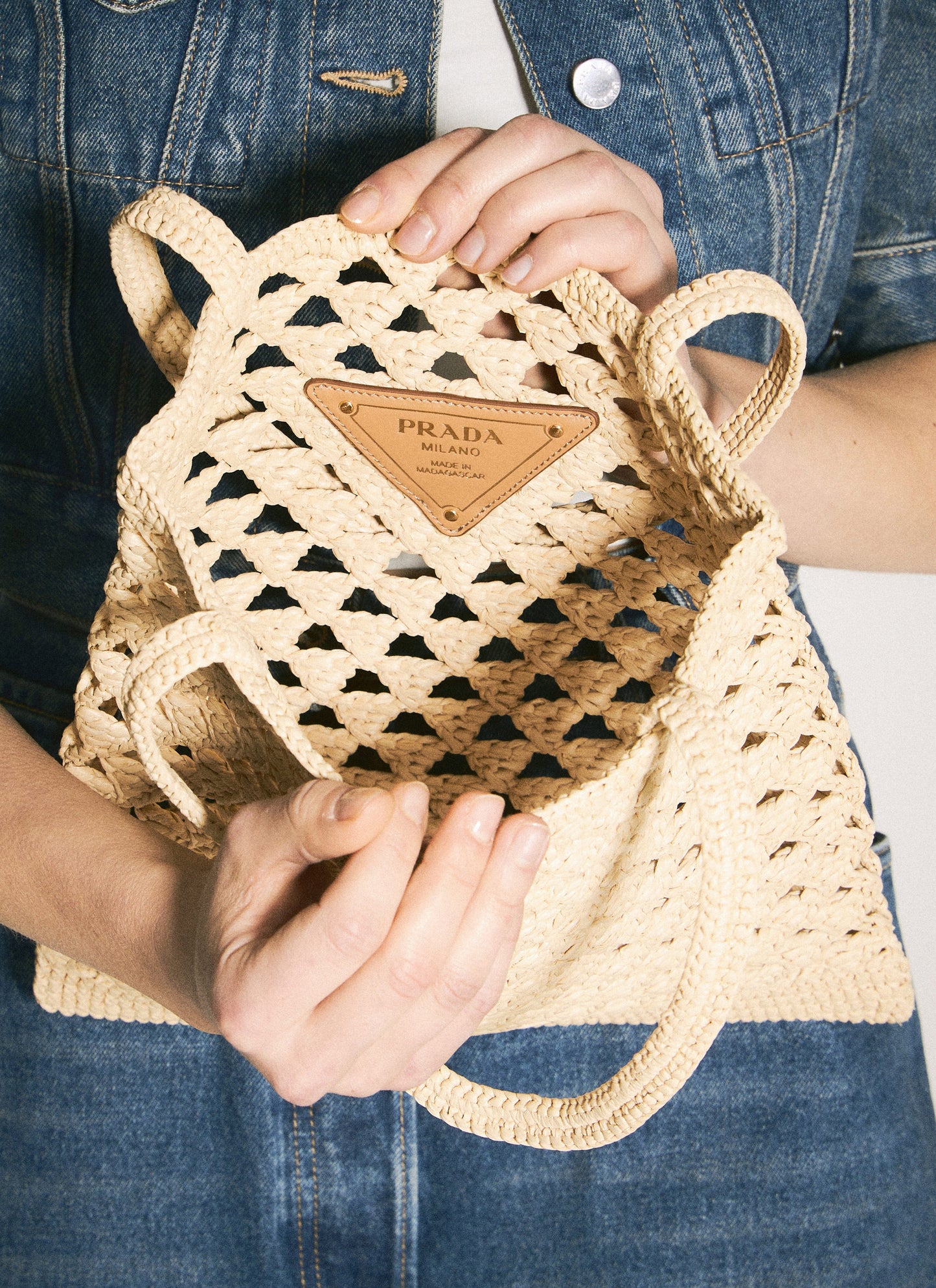 Prada Women Crochet Tote Bag