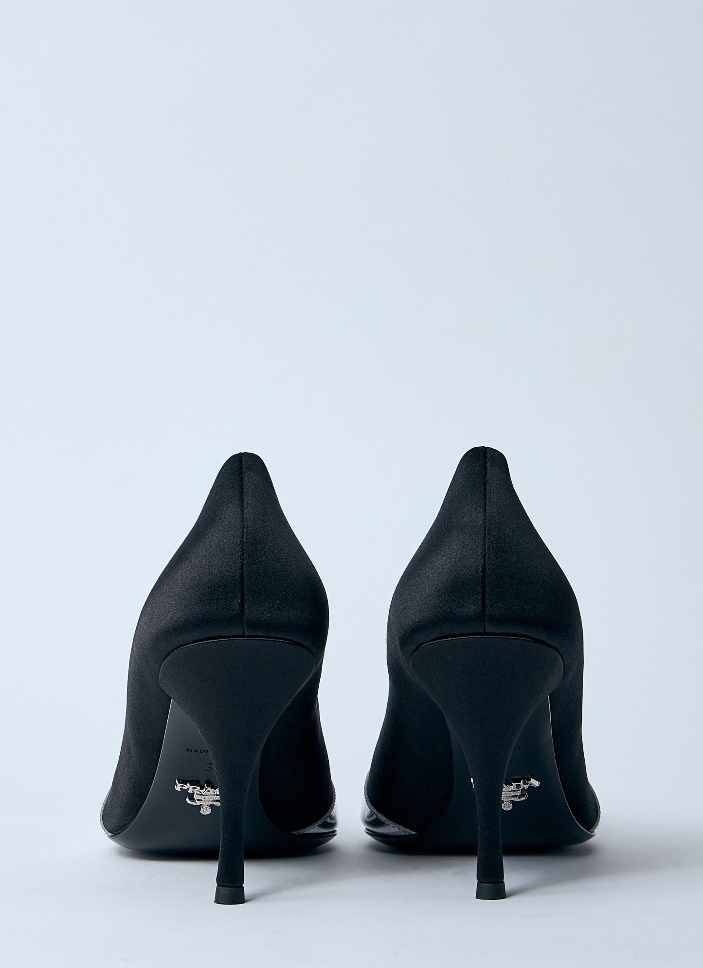 Prada Women Satin And Metallic Heeled Pumps