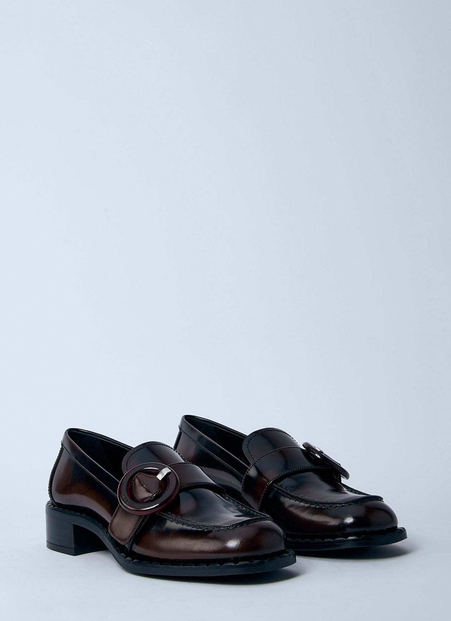 Prada Sienna Brushed Leather Loafers