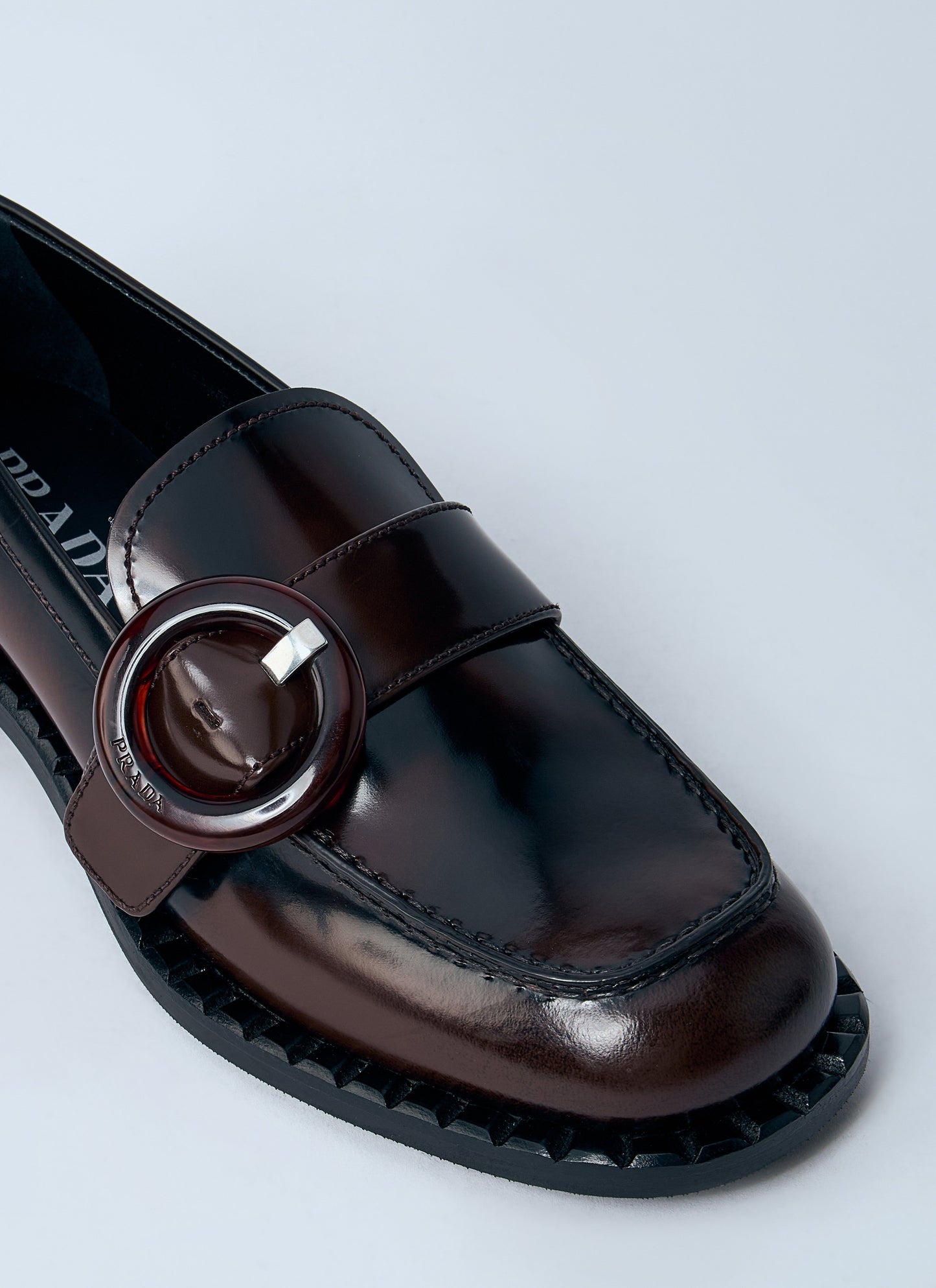 Prada Sienna Brushed Leather Loafers