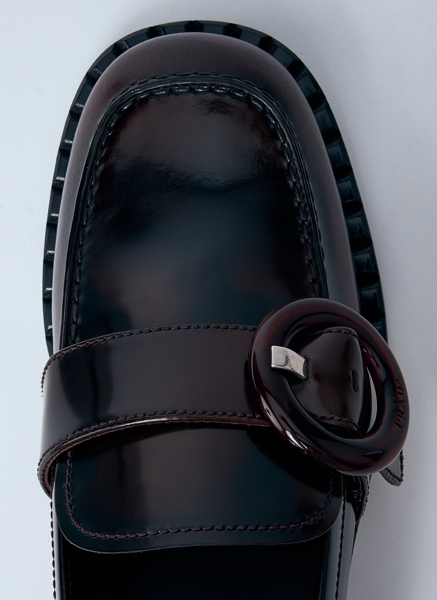 Prada Sienna Brushed Leather Loafers