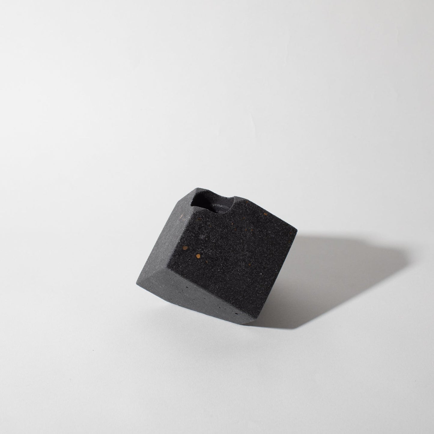 Cube Candlestick Holder | Black Terrazzo