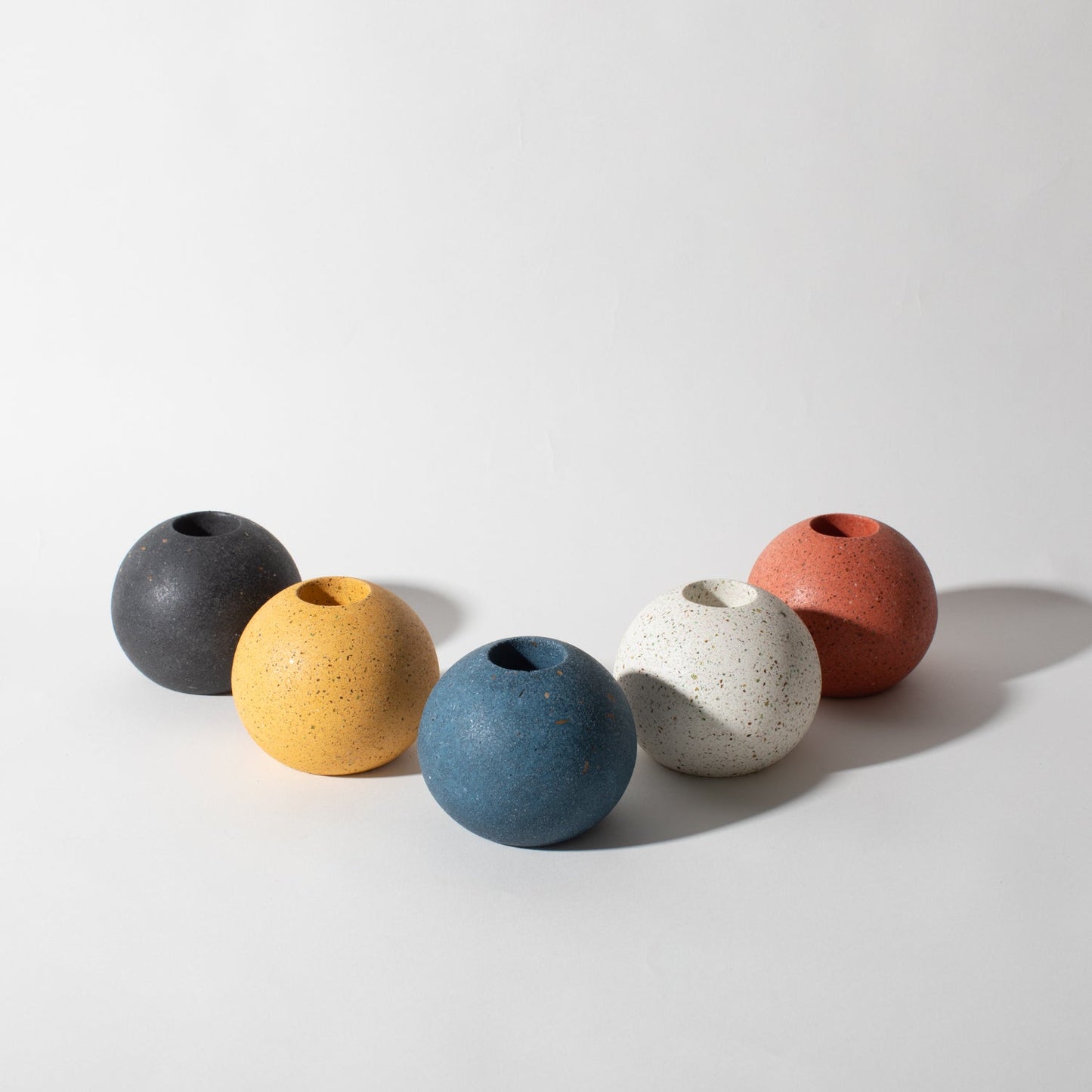 Sphere Candlestick Holder | White Terrazzo