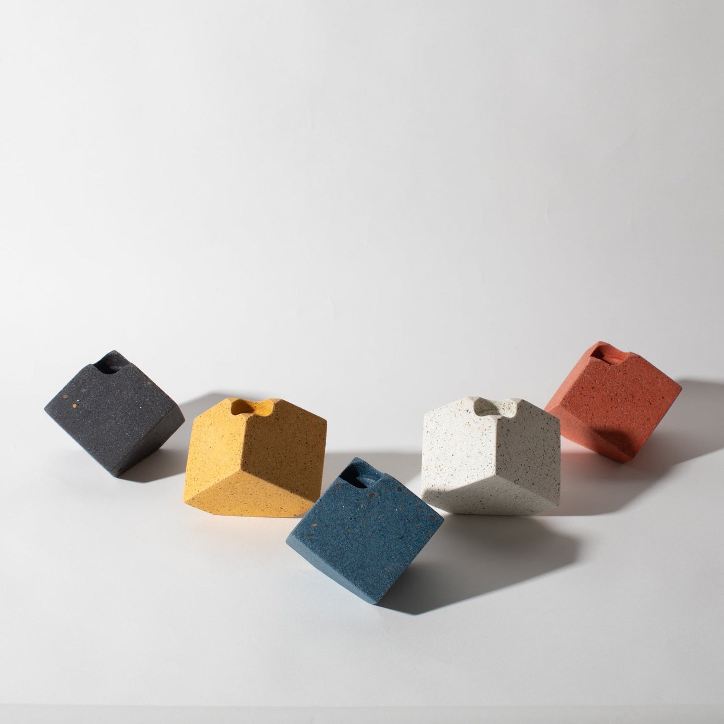 Cube Candlestick Holder | White Terrazzo