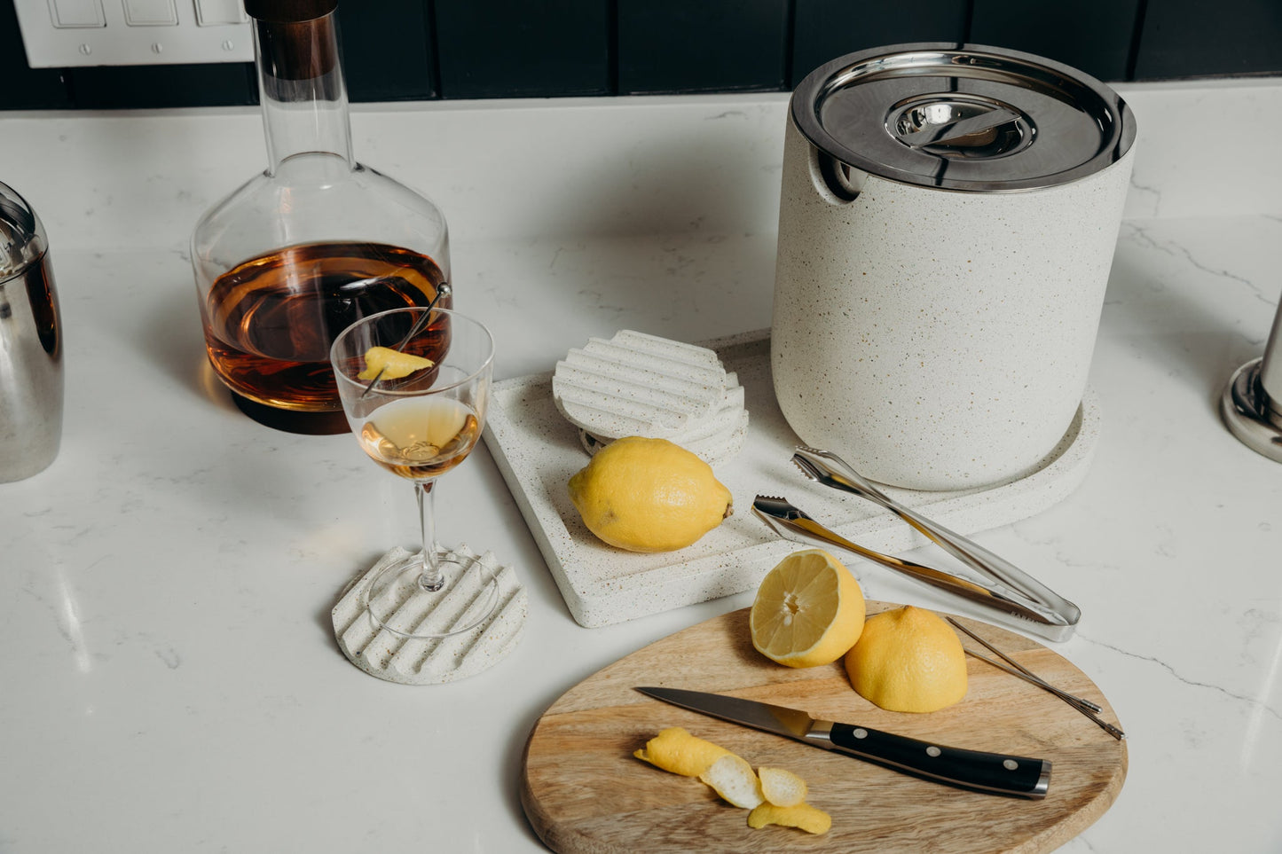 Ice Bucket | White Terrazzo