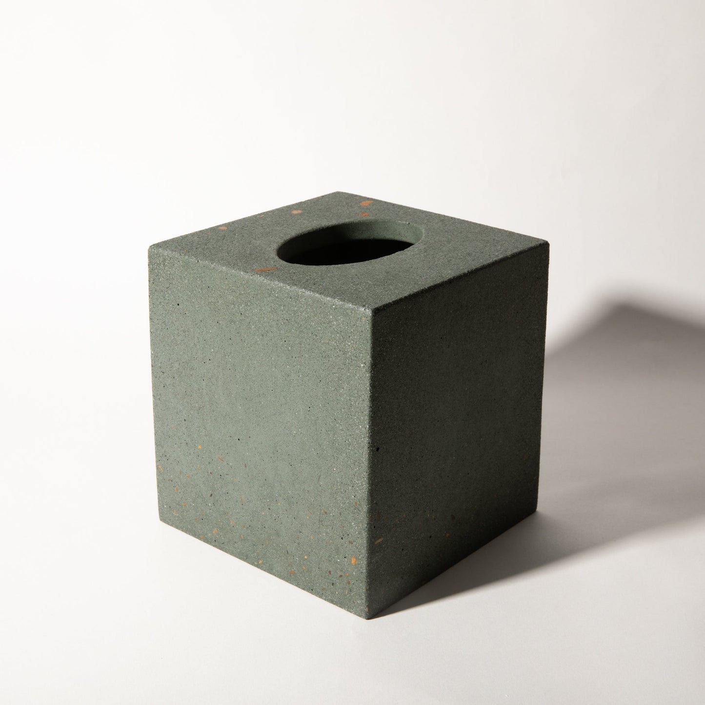 Tissue Box Cover | Dark Green Terrazzo
