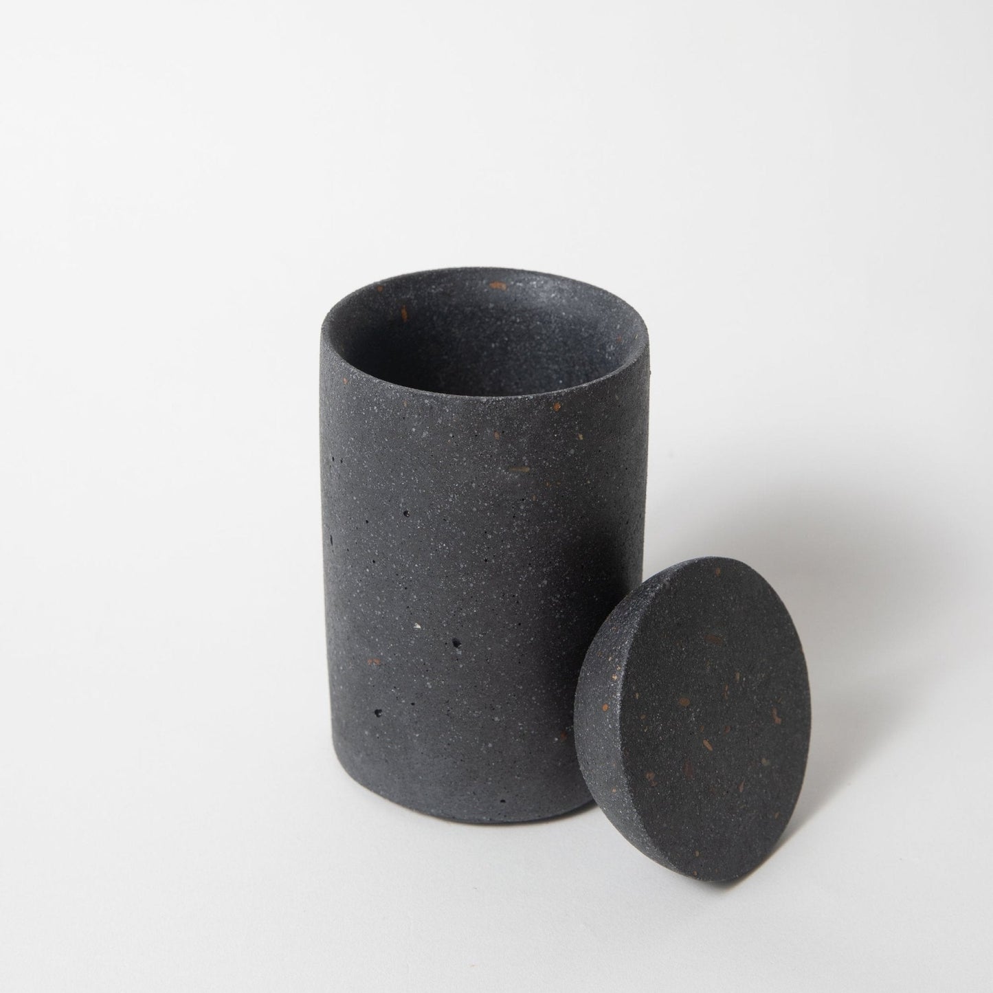 Cotton Swab Holder | Black Terrazzo