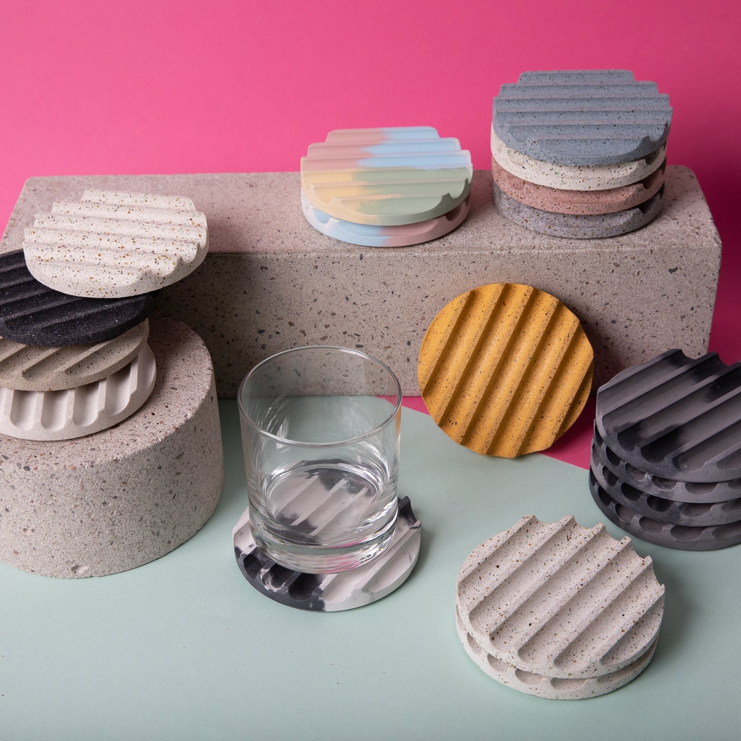 Coaster Set | Terrazzo Grey Scale