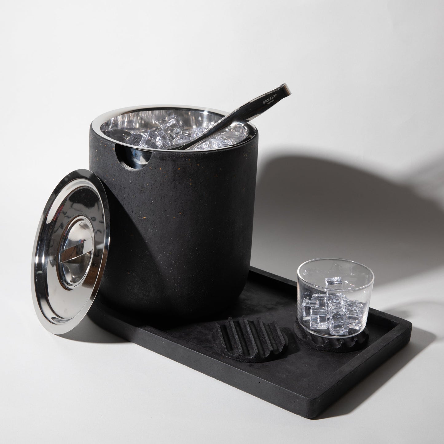 Ice Bucket Tray | Black Terrazzo