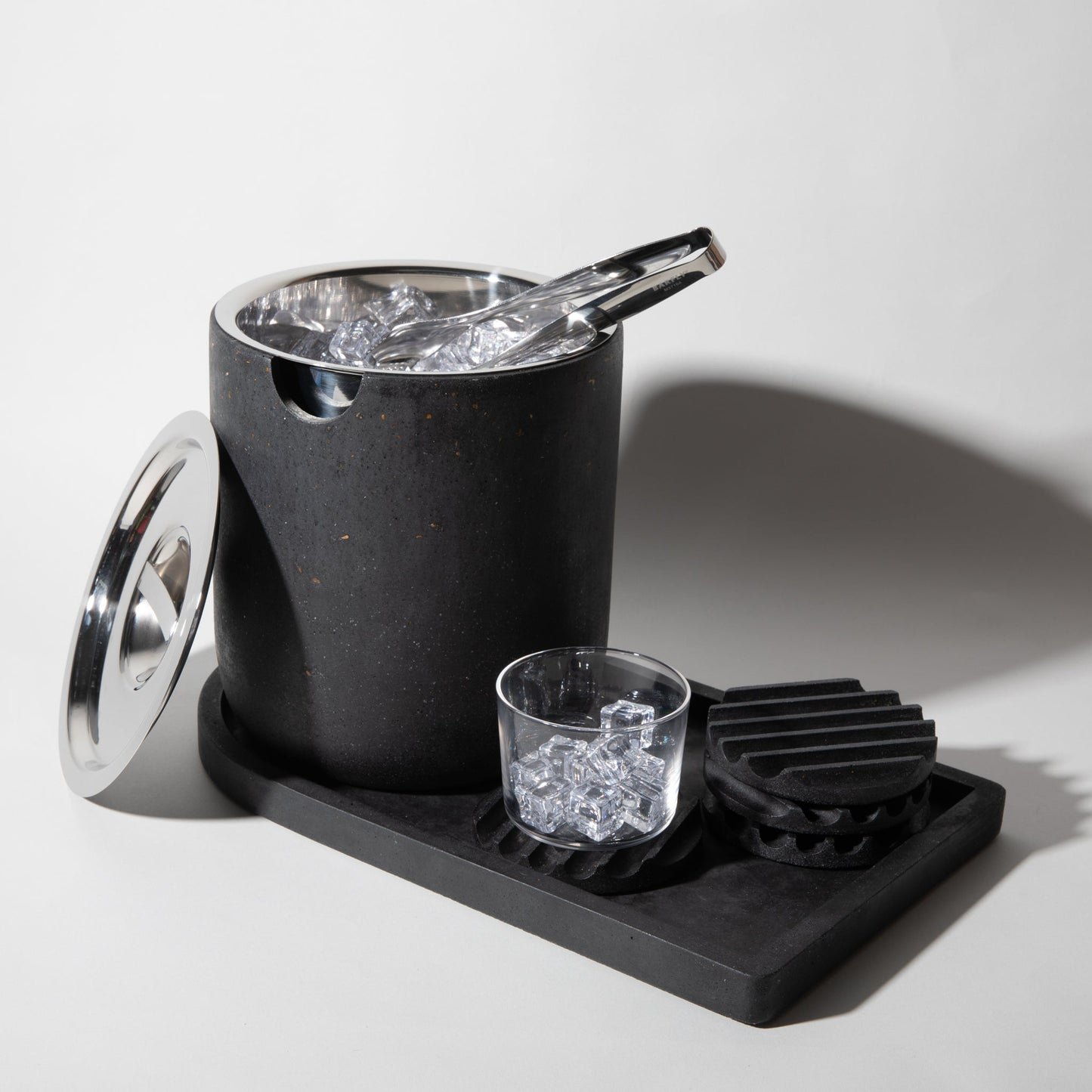 Ice Bucket Tray | Black Terrazzo