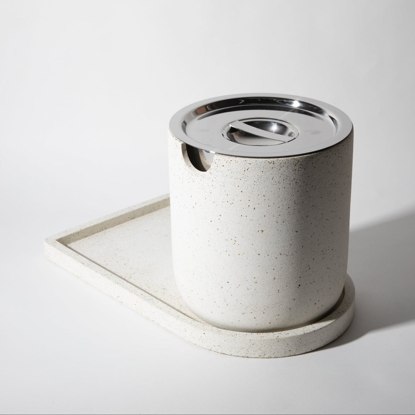 Ice Bucket Tray | White Terrazzo