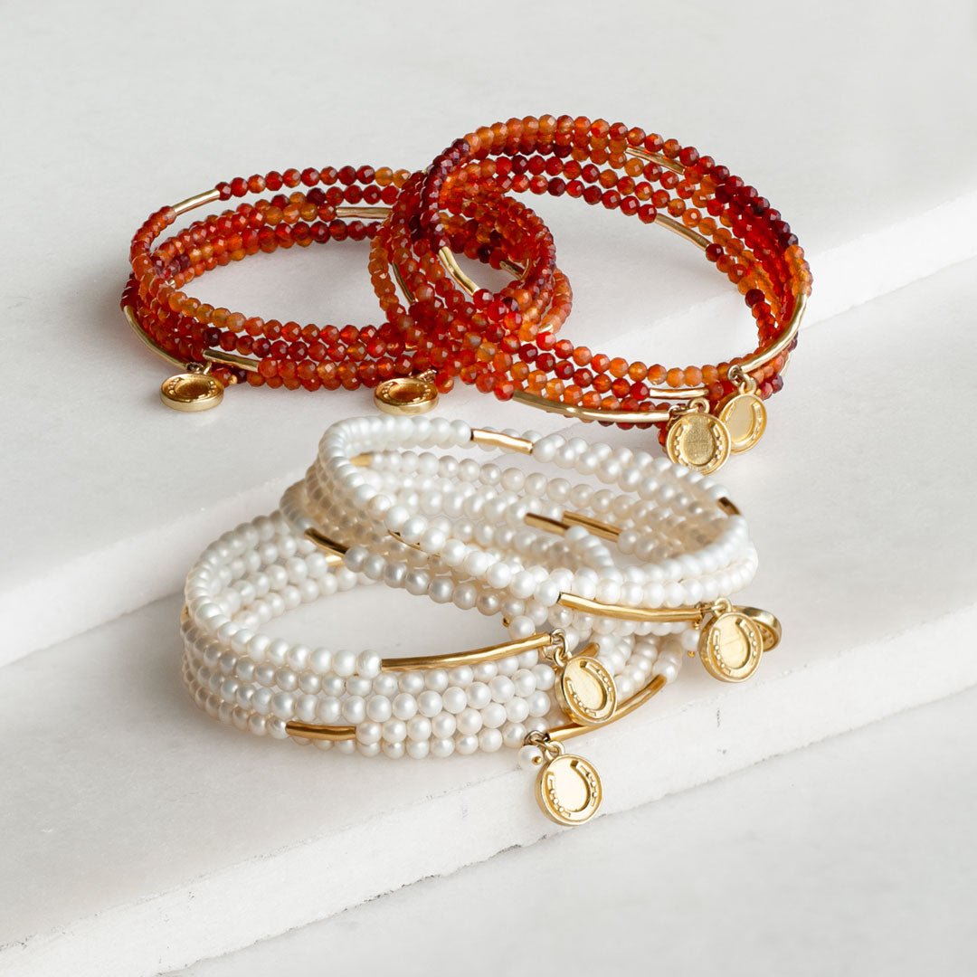 Prism - Carnelian Horseshoe Coin Equestrian Bracelet