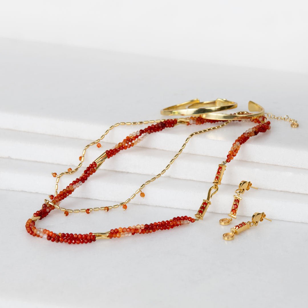 Prism - Carnelian Horseshoe Coin Equestrian Bracelet