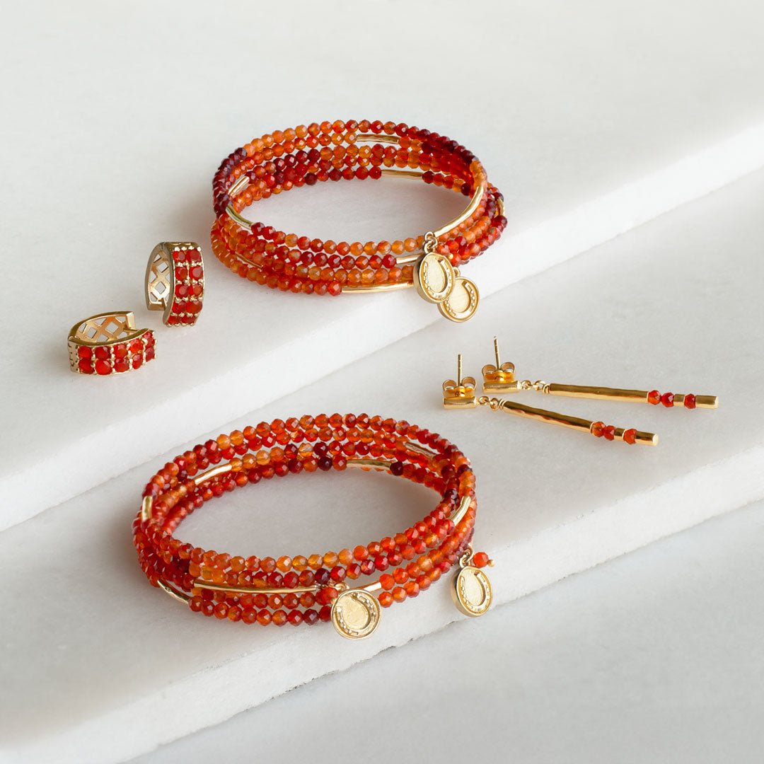 Prism - Linea Carnelian Equestrian Earring