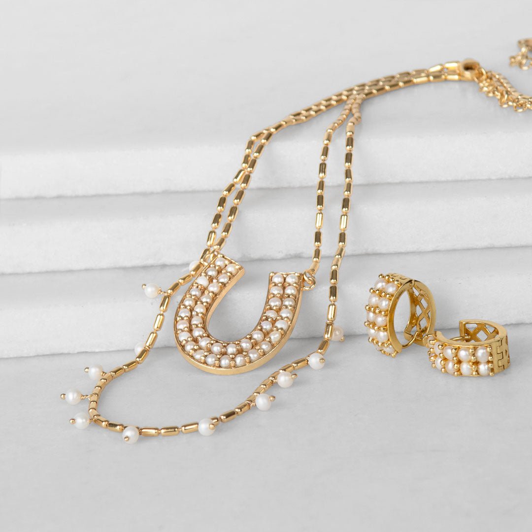 Prism - Pearl Horseshoe Coin Equestrian Bracelet