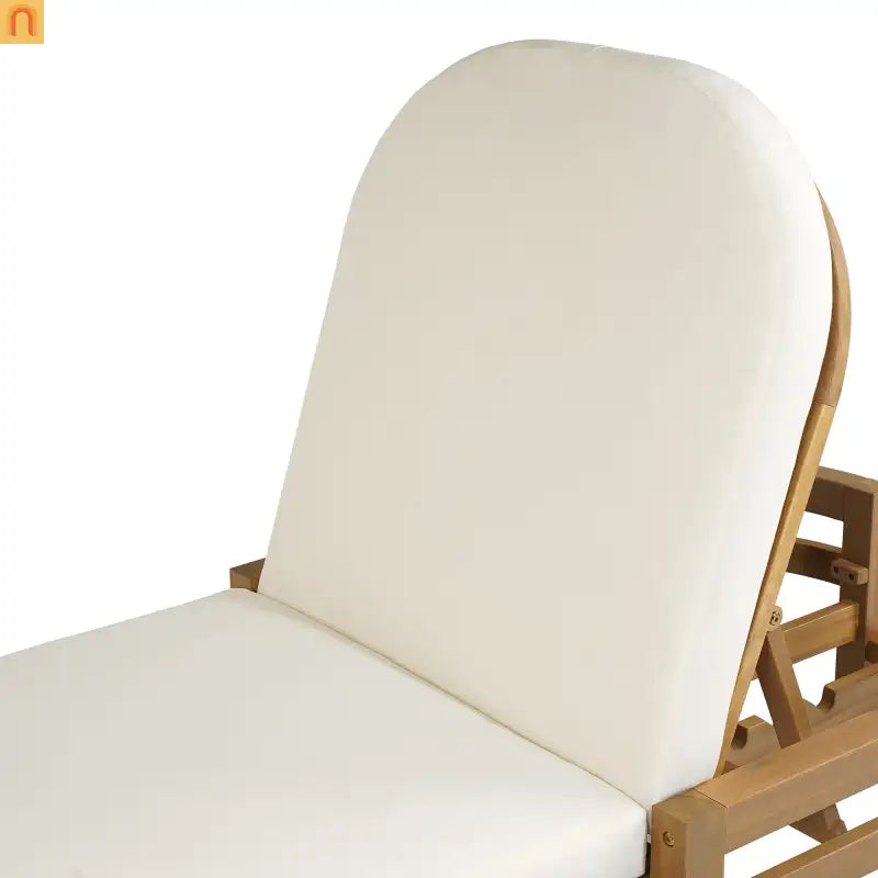 Recliner Outdoor Chaise Lounge Acacia Wood Light Teak Adjustable Backrest 78in