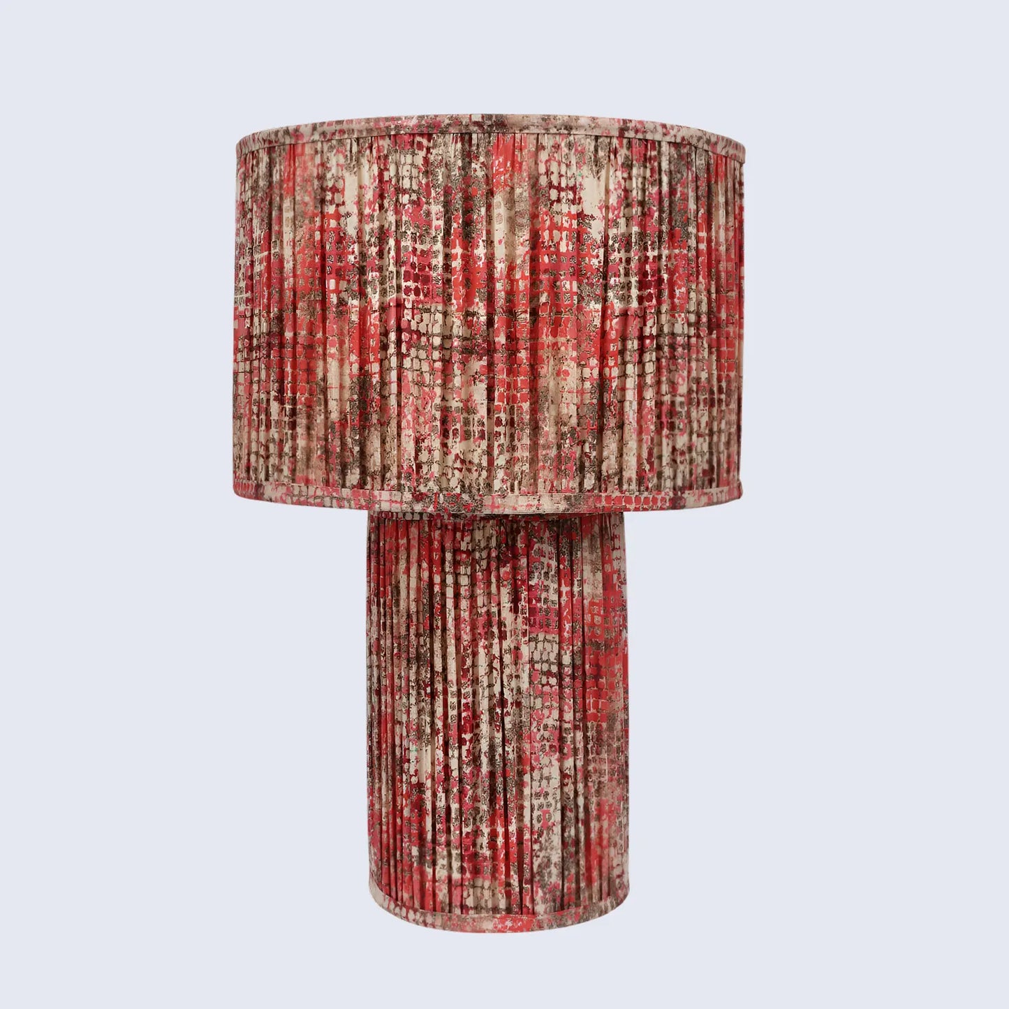 red pleated fabric able lamp in 20 cotton lampshades