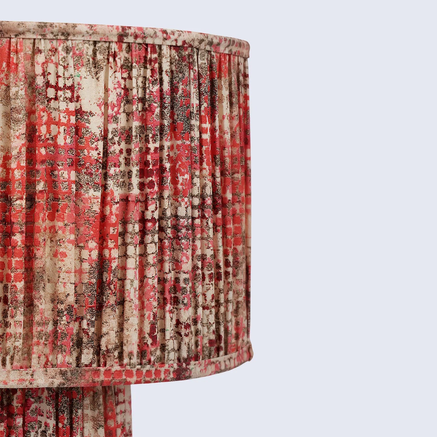 red pleated fabric able lamp in 20 cotton lampshades