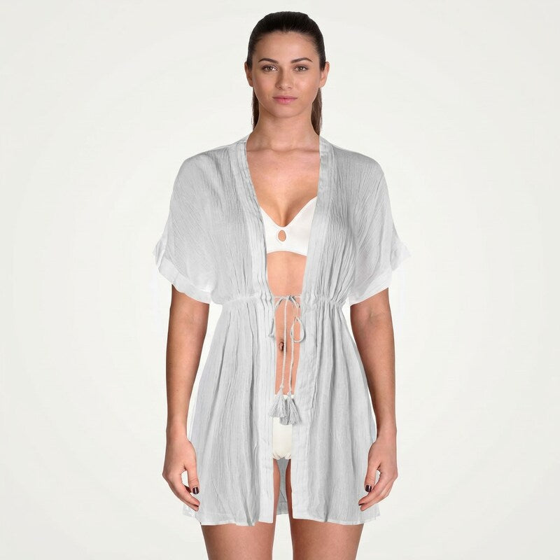 Lauren Ralph Lauren Womens Crinkle Rayon Dress Cover-Up, Size Medium