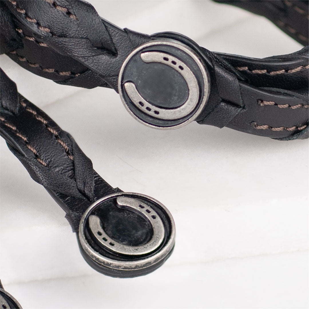 Rialto - Double Wrap Horseshoe Snap Bracelet in Pewter