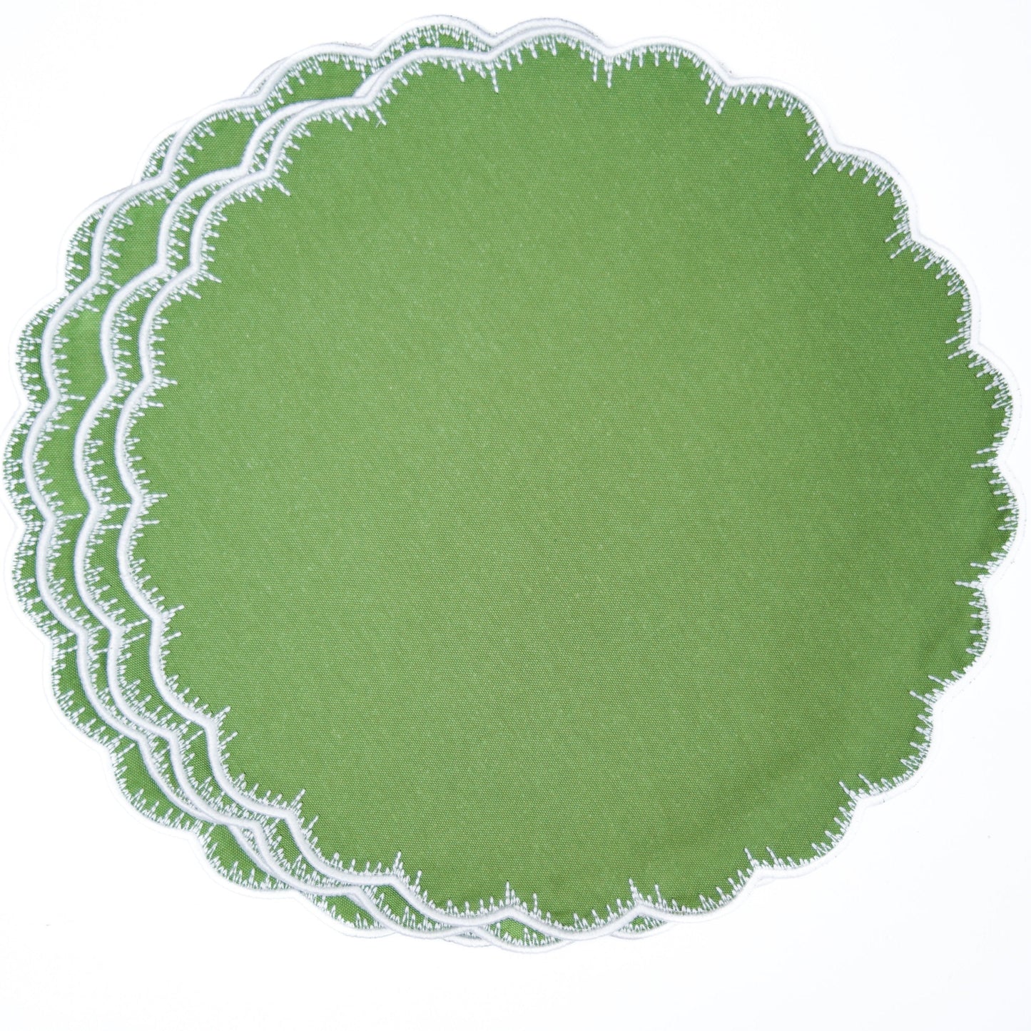 CLOVER GREEN ROUND FABRIC PLACEMAT (Set Of 4)