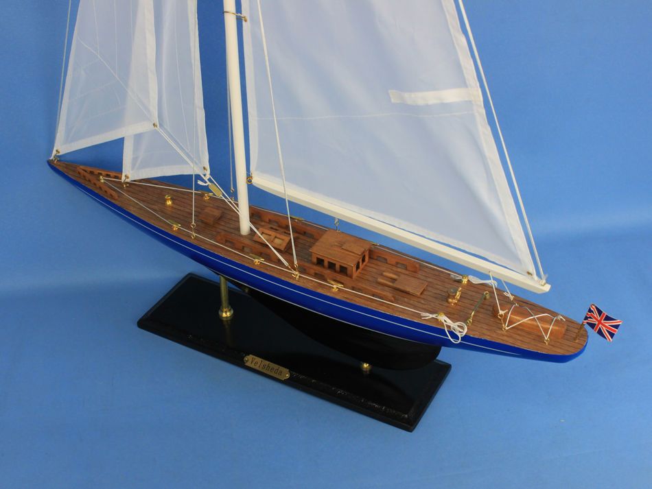 Wooden Velsheda Model Sailboat Decoration 35""