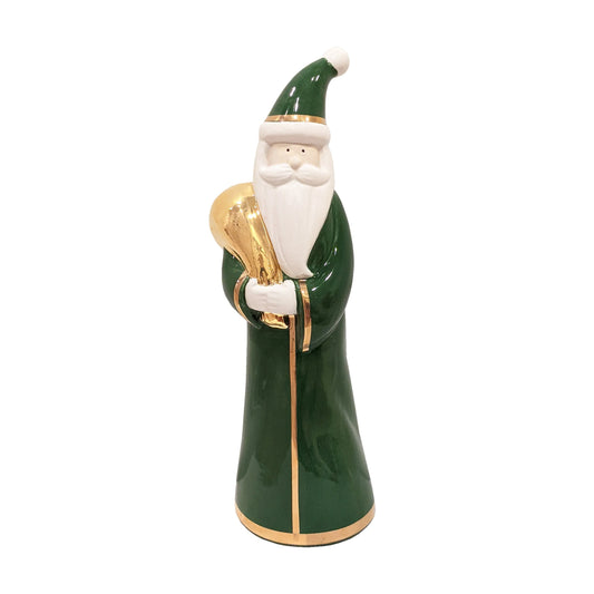 Holiday Green Santa with 22K Gold Accents