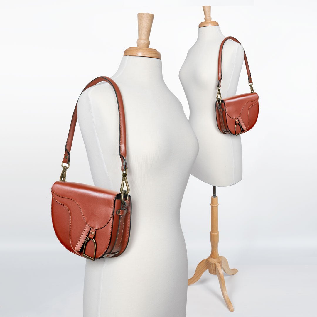 Signature Saddle Bag - Luxury Leather Handbag in Cognac
