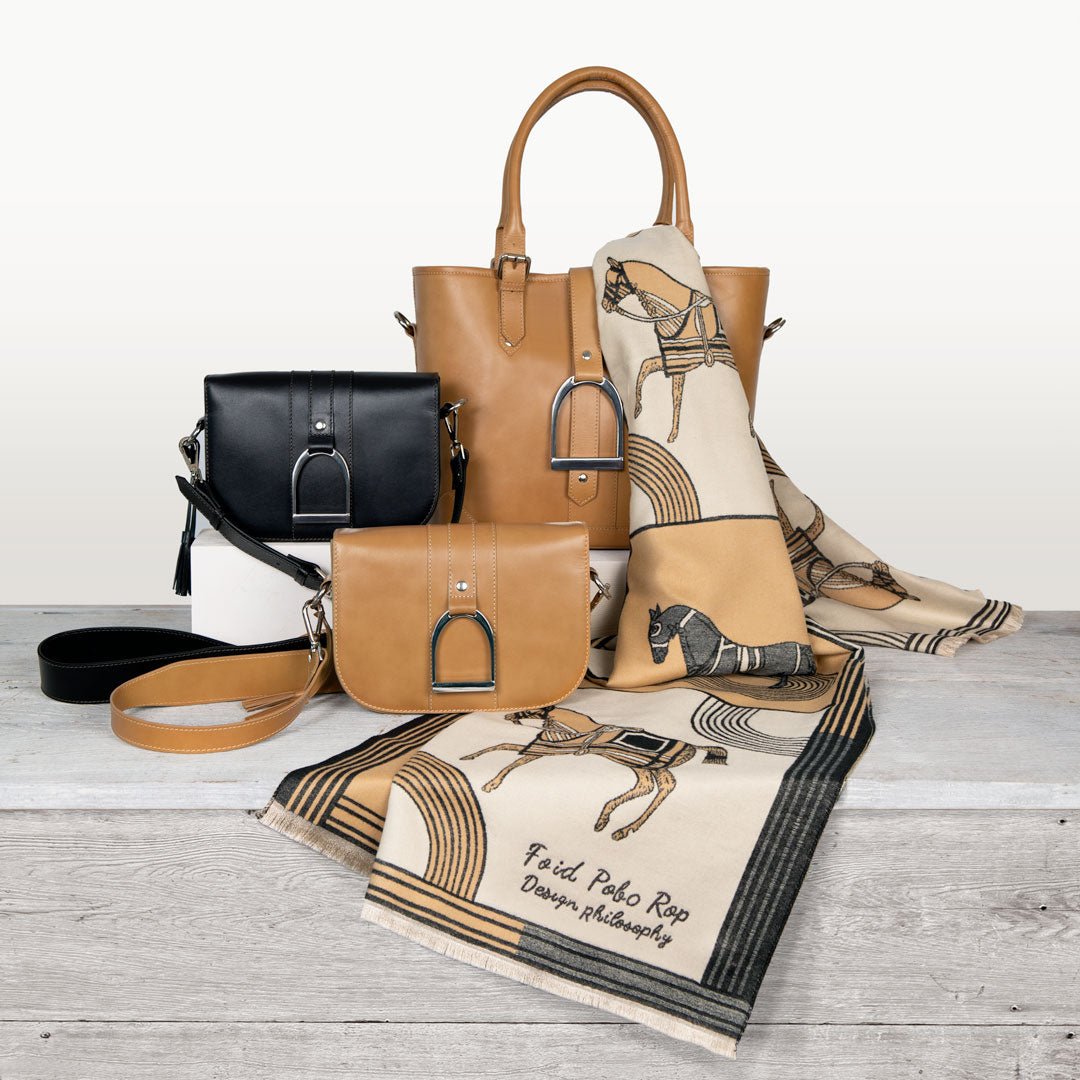 Signature - Riding Stirrup Tote Luxury Leather Handbag in Caramel
